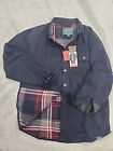 New Woolrich Flannel Lined Shirt Jacket Size Medium. Color Blue. The Green Label