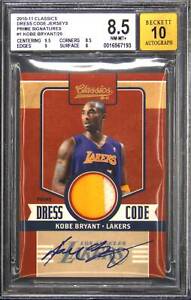 2010-11 Panini Kobe Bryant Game Used Patch On Card Autograph Auto 15/25 BGS 8.5