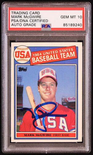 Mark McGwire Signed 1985 Topps #401 OLY RC (PSA | Auto 10)
