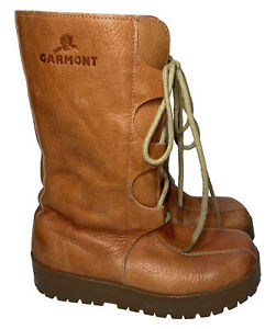 GARMONT Size 7.5 Honey Brown Leather Fleece Lined Winter Boots Women’s Retro