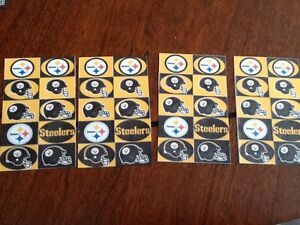 40 PITTSBURGH STEELERS GLOSSY STICKERS 4 STRIPS X 10 MINI STICKERS