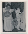 HALLOWEEN MASK KIDS & PAPER MACHE JOL Pumpkin LANTERNS vtg 1950's COSTUME photo