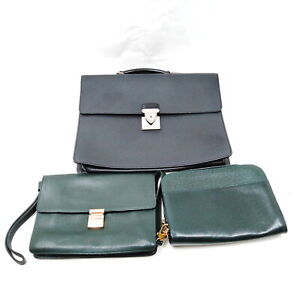 Louis Vuitton LV Clutch Bag  Clutch Business Bag 3 set Black Taiga 1018590