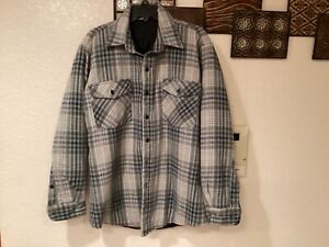 Field & Stream Jacket Quilted Gray & Navy Plaid