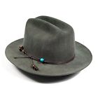 Open Road Hat Fedora Hat Pure Wool Felt Hat Vintage 7 1/8-7 1/4 Open-olive