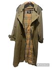 Mens Burberrys Trench Coat Nova Check w/ Removable Wool Lining 44L 80s Vtg READ