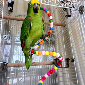 Parrot Toy Removable Reliably Chewable Wooden Bird Swing Hanging