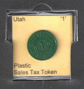 UTAH '1' PLASTIC SALES TAX TOKEN  1940s