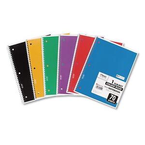 Mead Spiral Notebooks, 6 Pack, 1 Subject, College Ruled Paper