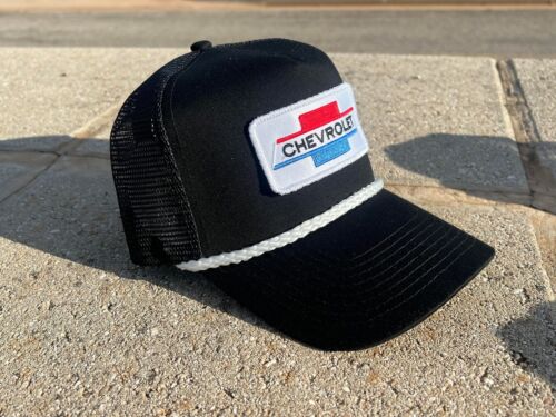 Vintage Chevrolet Rope Snapback Trucker Mesh Hat with Chevy Patch Classic Truck