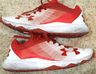 GIRLS WOMENS-UA UNDER ARMOUR COURT VOLLEYBALL SHOES-SIZE 8.5 8 1/2-RED/WHITE