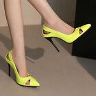 Women Pumps Slip On Patent Leather High Stiletto Heels Fashion Shoes Plus Size