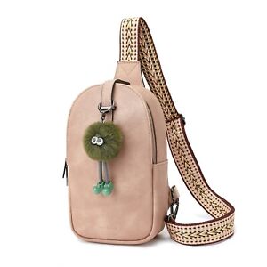 LoveDeliver Women Leather Sling Bag Fanny Pack Shoulder Chest Bag Travel Daypack