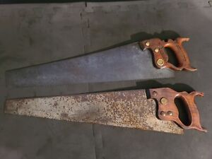 Vintage (LOT OF 2) 20 Inch & 19.5 Inch Crosscut Hand Saws