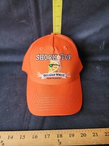 New Shock Top Beer Hat Orange/White Stitched Factory Fold ....3 Available