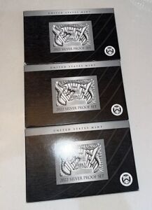2022-s SILVER US Proof Set. 10 coin set. With COA LOT OF 3!