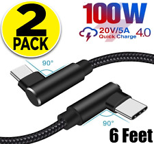 Super Fast Type USB-C to USB-C Cable Braided Charger Charging Data Cord 2 Pack