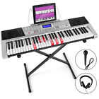 61 Lighted Keys Electric Keyboard Piano with LCD Screen, Microphone, Headphone