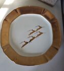 Vintage Laurie Gates Holiday Gold Trimmed Plate/platter With Deer, MCM. Rare
