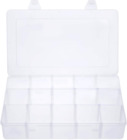 15 Large Grids Clear Plastic Jewelry Box Organizer Storage Container with Remova