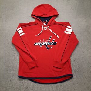 Reebok Washington Capitals Hoodie Mens Medium Red Pullover Jersey Sweatshirt NHL