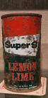 1950S SUPER S LEMON LIME SODA FLAT TOP  SODA CAN  OAKLAND CALIFORNIA
