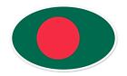 Bangladesh Flag Oval car window bumper sticker decal 5