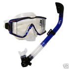 Scuba Dive Panoramic Tri-View Purge Mask with Dry Snorkel Package Gear Set