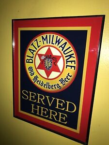 Blatz Milwaukee Beer Bar Man Cave Advertising Sign