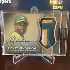 2017 Topps Dynasty patch auto/5 Rickey Henderson. Team COLOR MATCH. Sick!!!!