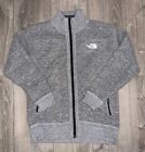 The North Face Mens Sweater L/ XL Cardigan Gray   Comfy. Flannel Lined