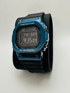 CASIO G-Shock GMW-B5000G-2 Blue PVD Steel & Black Rubber Bluetooth Digital Watch