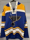 St Louis Blues NHL Men's '47 Brand Lacer Hooded Jersey Sweater Large