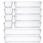 Backerysupply Clear Plastic Drawer Organizer Tray for Vanity Cabinet (Set of