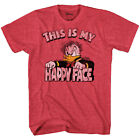 Disney Donald Duck This Is My Happy Face Men's Red Heather T-Shirt