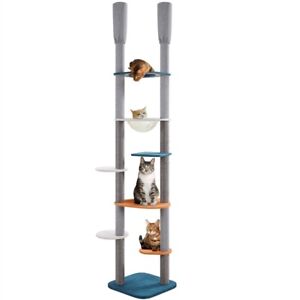 Floor to Ceiling Cat Tree Tall Cat Tower w/ Height Adjustable 95-103.5inches