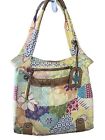 FOSSIL Vintage Canvas Purse Handbag Colorful Bag Floral 13” x 15” w/ Key & ID