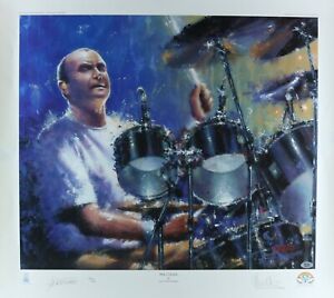 Phil Collins (Genesis) ~ Signed Autographed Large Poster on Drums ~  PSA DNA