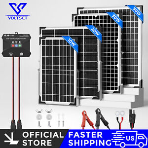 VOLTSET 12V Solar Battery Trickle Charger Maintainer 20W Solar Panel Kit for Car