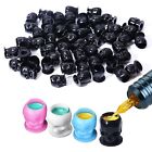 YILONG 200-1000PCS Tattoo Ink Cups Skull Shape with Base Permanent 4Colors Caps