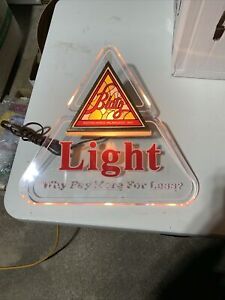 Vintage Blatz Light Beer Lighted Triangle Sign NOS Brand New Old Stock 1983