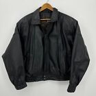 Byrnes & Baker Genuine Leather Jacket Men's L Black Full Zip Thinsulate Lined