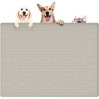 Large Silicone Pet Food Mat: Anti-Slip, Waterproof, Beige, 40 x 30 inches