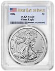 2024 1oz Silver American Eagle PCGS MS70 - First Day Issue Label