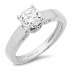 1.06 ct Round Cut Lab Created Diamond Stone Solid Real 18k White Gold Ring