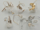 Hand Spun Glass Hummingbird Swan Bird Ornaments Gold Trim Lot of 6
