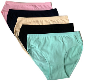 Lot 5 Women Bikini Panties Brief Floral Hipster Cotton Underwear (#6680)