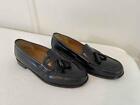 COLE HAAN Mens Black Pair Loafers Leather Tassel Size 12D Stitched Slip On EUC