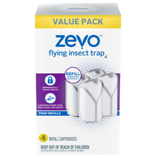 NEW Zevo Flying Insect Trap,Fly Trap Refill Cartridges (Twin Pack, 4 Cartridges)