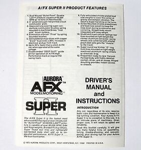 1972 Aurora HO Slot Car AFX Super II Original Instruction Pamphlet Flyer UNUSED
